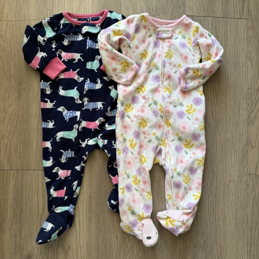 Carter's Other Brands Lot 9 Piece 6-9 Months Girl Clothes Sleepers Bodysuits Top